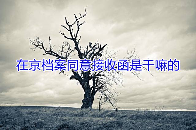 在京档案同意接收函是干嘛的