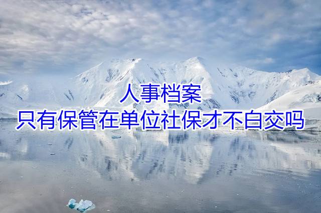 人事档案只有保管在单位社保才不白交吗