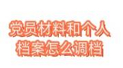 党员材料和个人档案放在一起吗，不在一起怎么调档