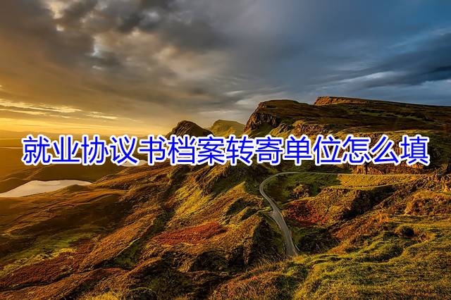 就业协议书档案转寄单位怎么填