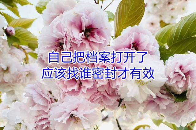 自己把档案打开了，应该找谁密封才有效