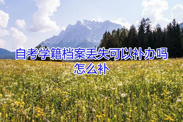 自考学籍档案丢失可以补办吗，怎么补