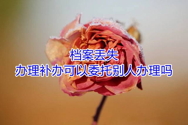档案丢失，办理补办可以委托别人办理吗