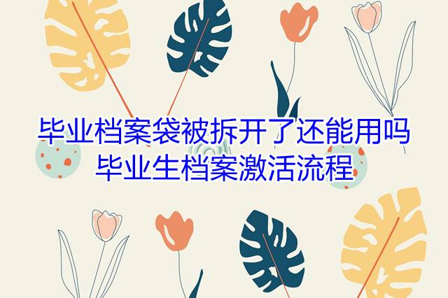 毕业档案袋被拆开了还能用吗，毕业生档案激活流程