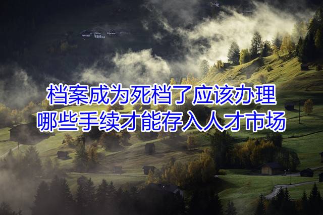 档案成为死档了应该办理哪些手续才能存入人才市场