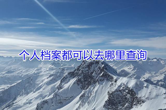 个人档案都可以去哪里查询
