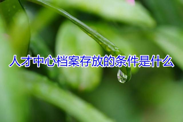 人才中心档案存放的条件是什么