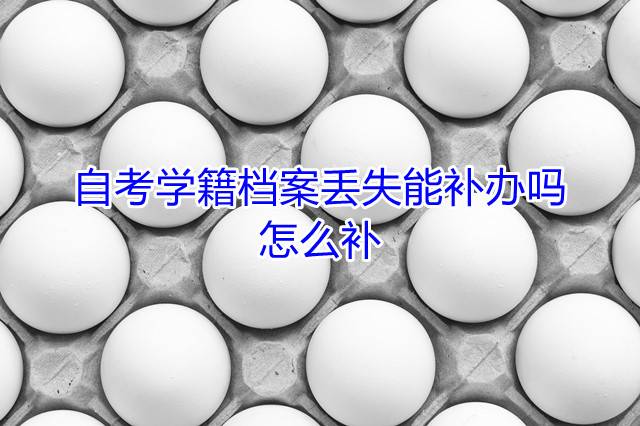 自考学籍档案丢失能补办吗，怎么补