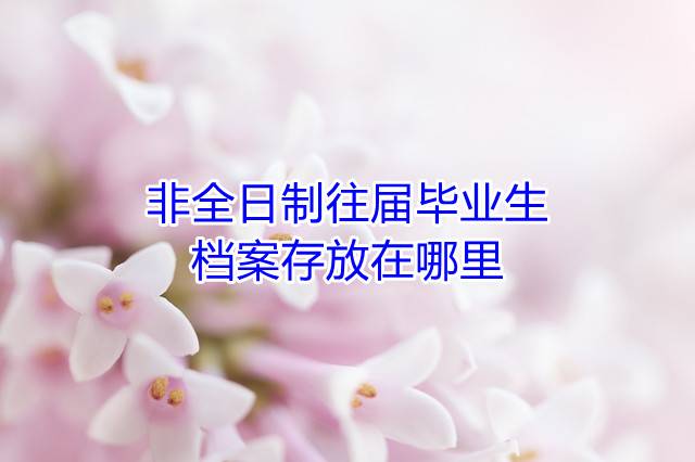 非全日制往届毕业生档案存放在哪里