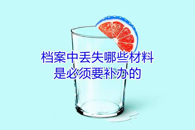 档案中丢失哪些材料是必须要补办的