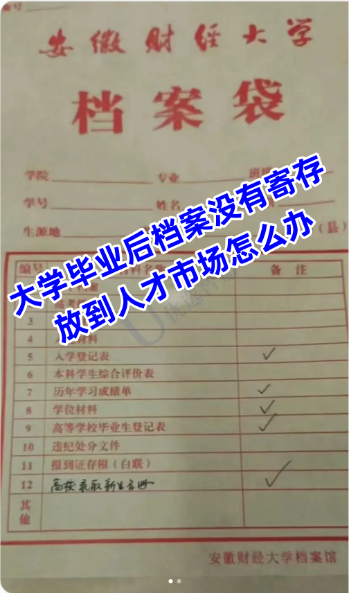 大学毕业后档案没有寄存，没有放到人才市场怎么办