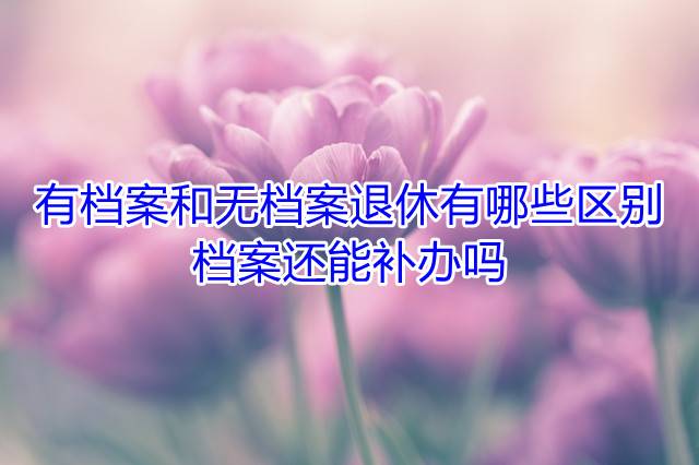 有档案和无档案退休有哪些区别，档案还能补办吗