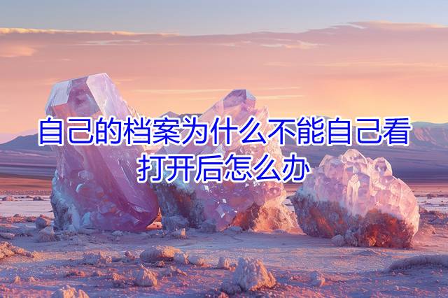 自己的档案为什么不能自己看，打开后怎么办