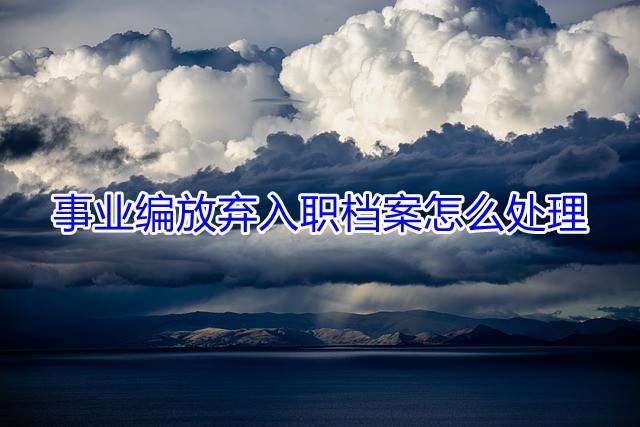 事业编放弃入职档案怎么处理