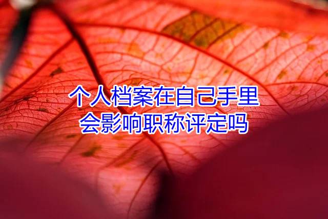 个人档案在自己手里会影响职称评定吗