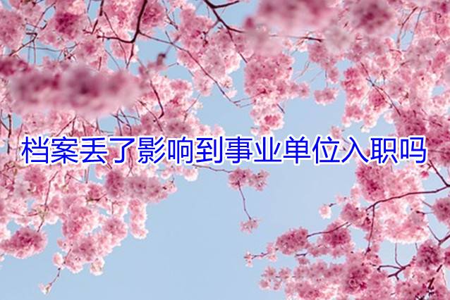 档案丢了影响到事业单位入职吗