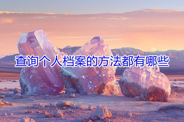 查询个人档案的方法都有哪些