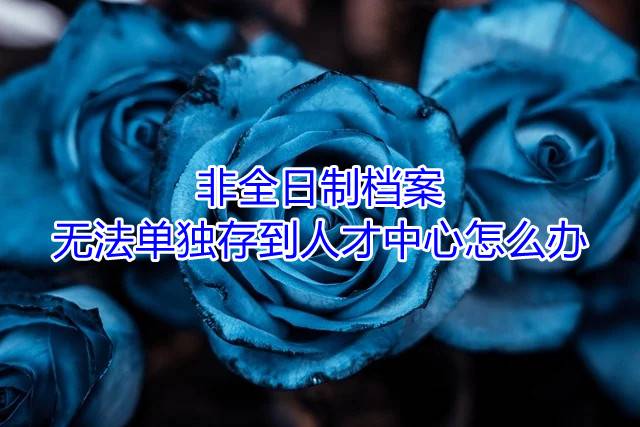 非全日制档案无法单独存到人才中心怎么办