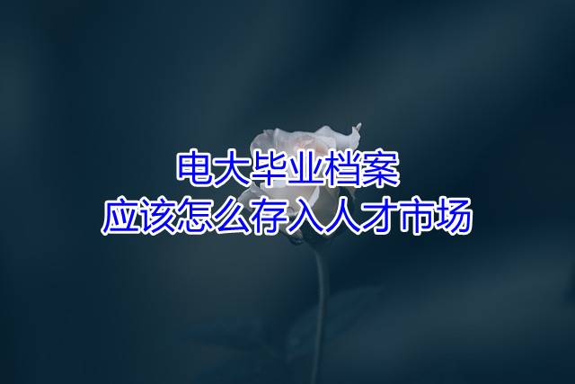 电大毕业档案应该怎么存入人才市场