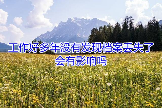 工作好多年没有发现档案丢失了会有影响吗