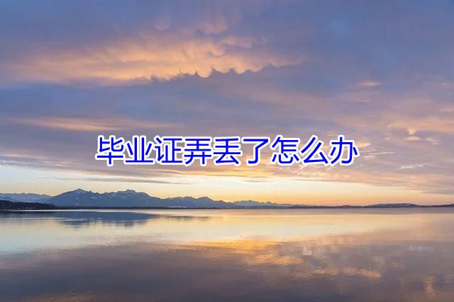 毕业证弄丢了怎么办