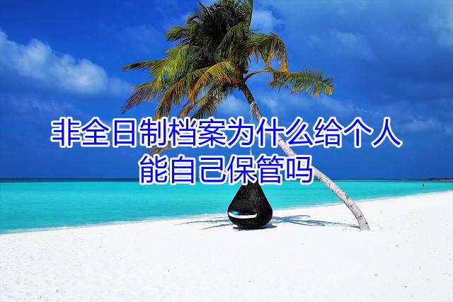 非全日制档案为什么给个人，能自己保管吗