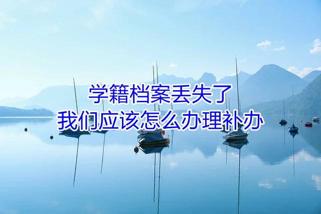 学籍档案丢失了，我们应该怎么办理补办