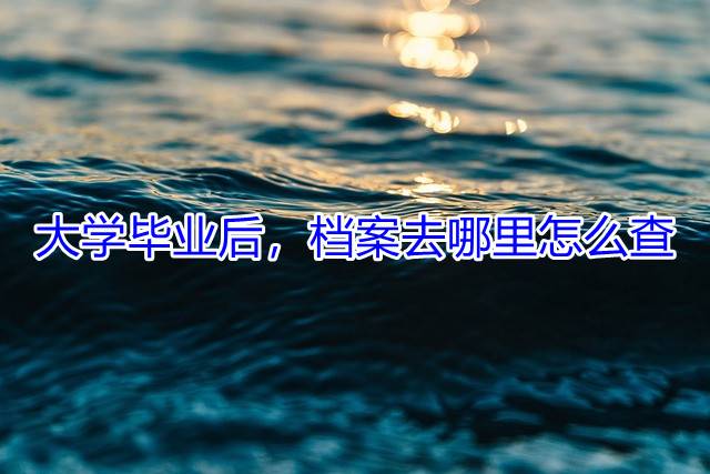 大学毕业后，档案去哪里怎么查