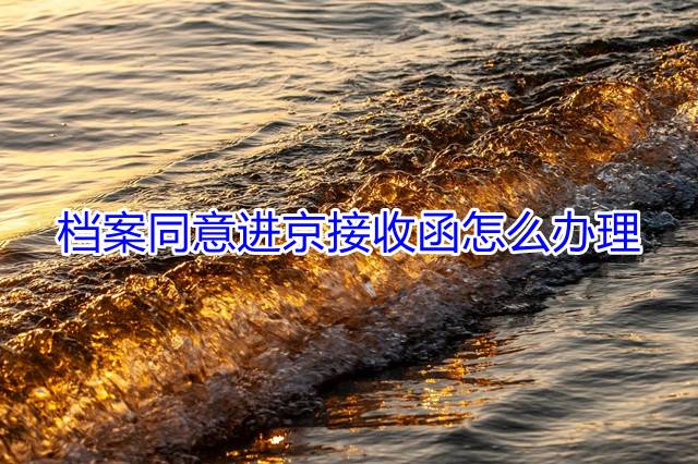 档案同意进京接收函怎么办理