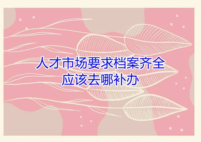 人才市场要求档案齐全，应该去哪补办