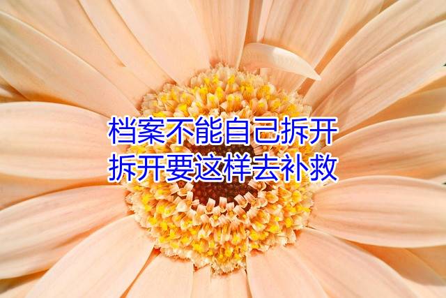 档案不能自己拆开，拆开要这样去补救