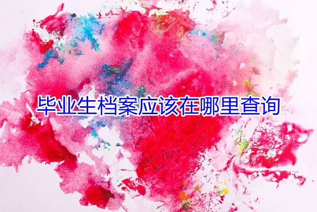 毕业生档案应该在哪里查询