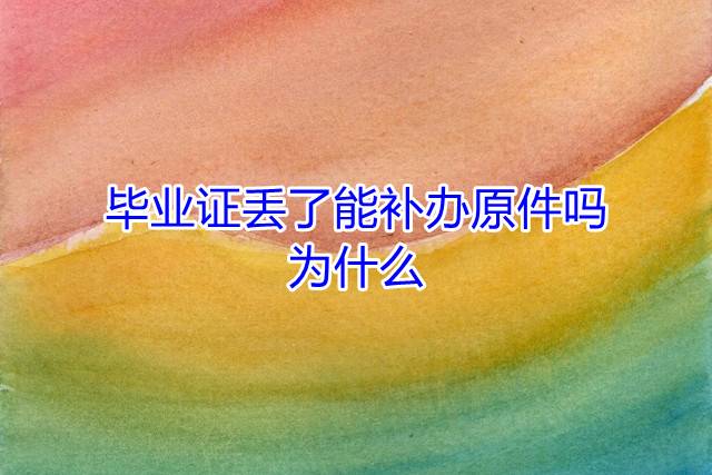 毕业证丢了能补办原件吗，为什么