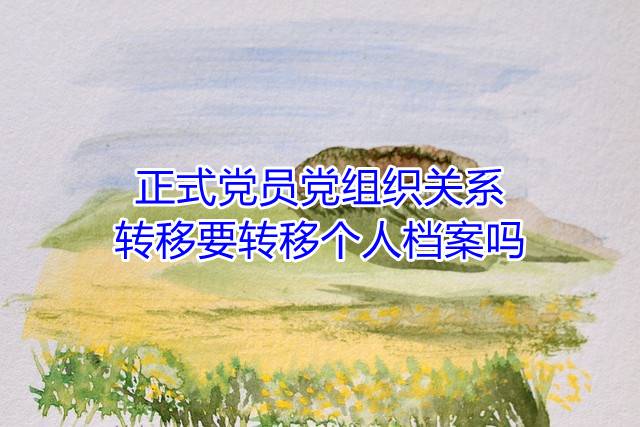 正式党员党组织关系转移要转移个人档案吗
