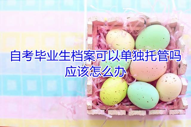自考毕业生档案可以单独托管吗，应该怎么办