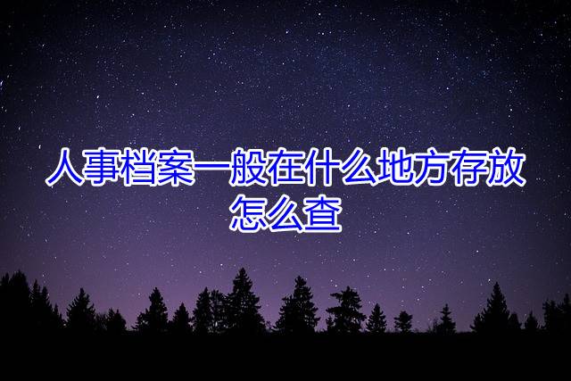 人事档案一般在什么地方存放，怎么查