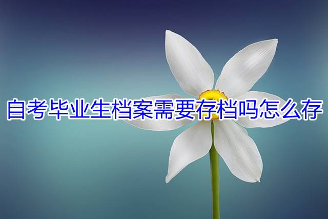 自考毕业生档案需要存档吗怎么存