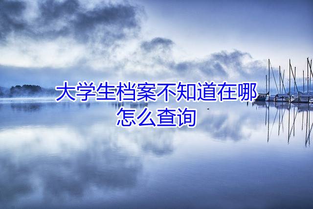 大学生档案不知道在哪，怎么查询