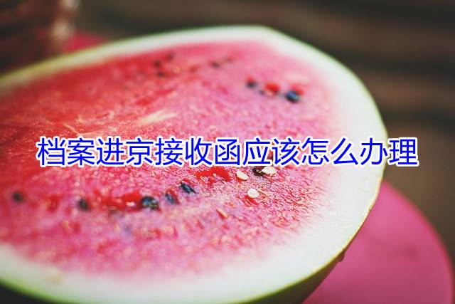 档案进京接收函应该怎么办理