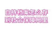 自持档案怎么存到社会保障局里面，自持档案激活流程