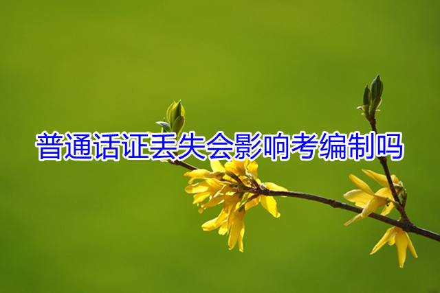 普通话证丢失会影响考编制吗