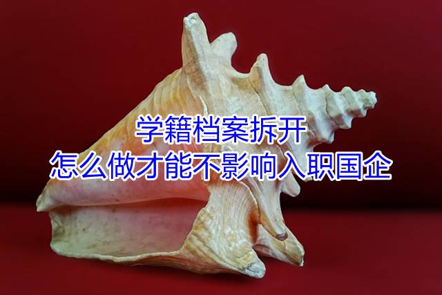 学籍档案拆开怎么做才能不影响入职国企