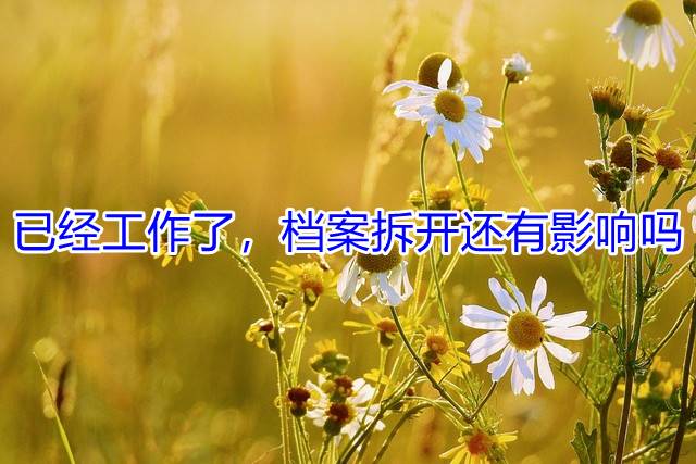 已经工作了，档案拆开还有影响吗