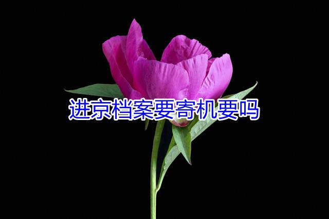 进京档案要寄机要吗