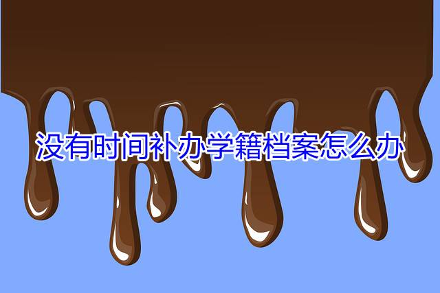 没有时间补办学籍档案怎么办