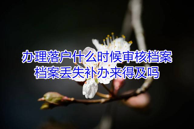 办理落户什么时候审核档案，档案丢失补办来得及吗