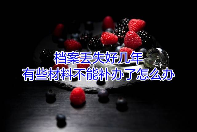 档案丢失好几年，有些材料不能补办了怎么办
