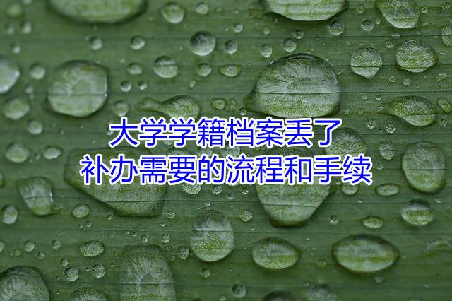 大学学籍档案丢了补办需要的流程和手续