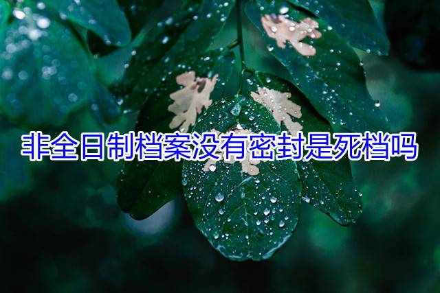 非全日制档案没有密封是死档吗