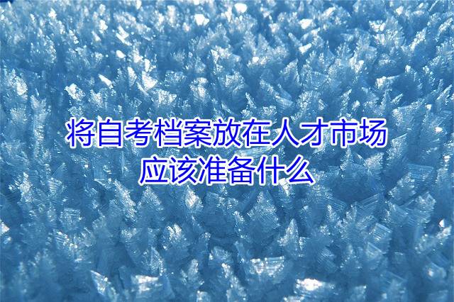 将自考档案放在人才市场，应该准备什么